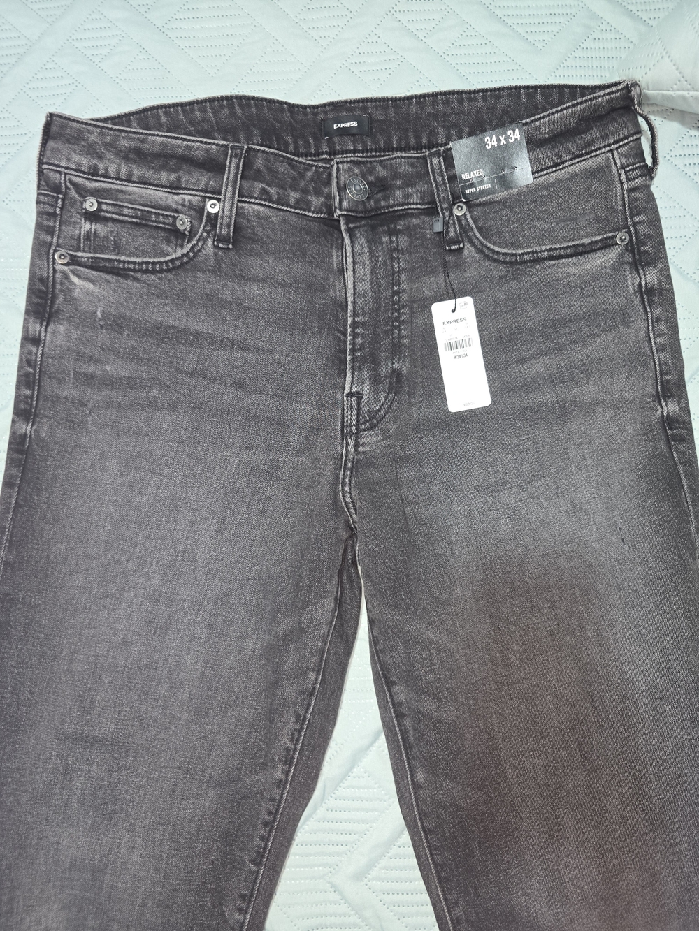 Straight Fit Men’s Jeans - Black Gray Wash